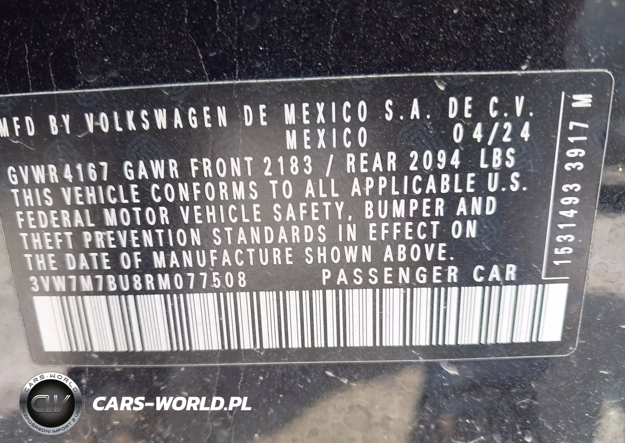 2024 Volkswagen Jetta 1.5T Se VIN:3VW7M7BU8RM077508 - 9