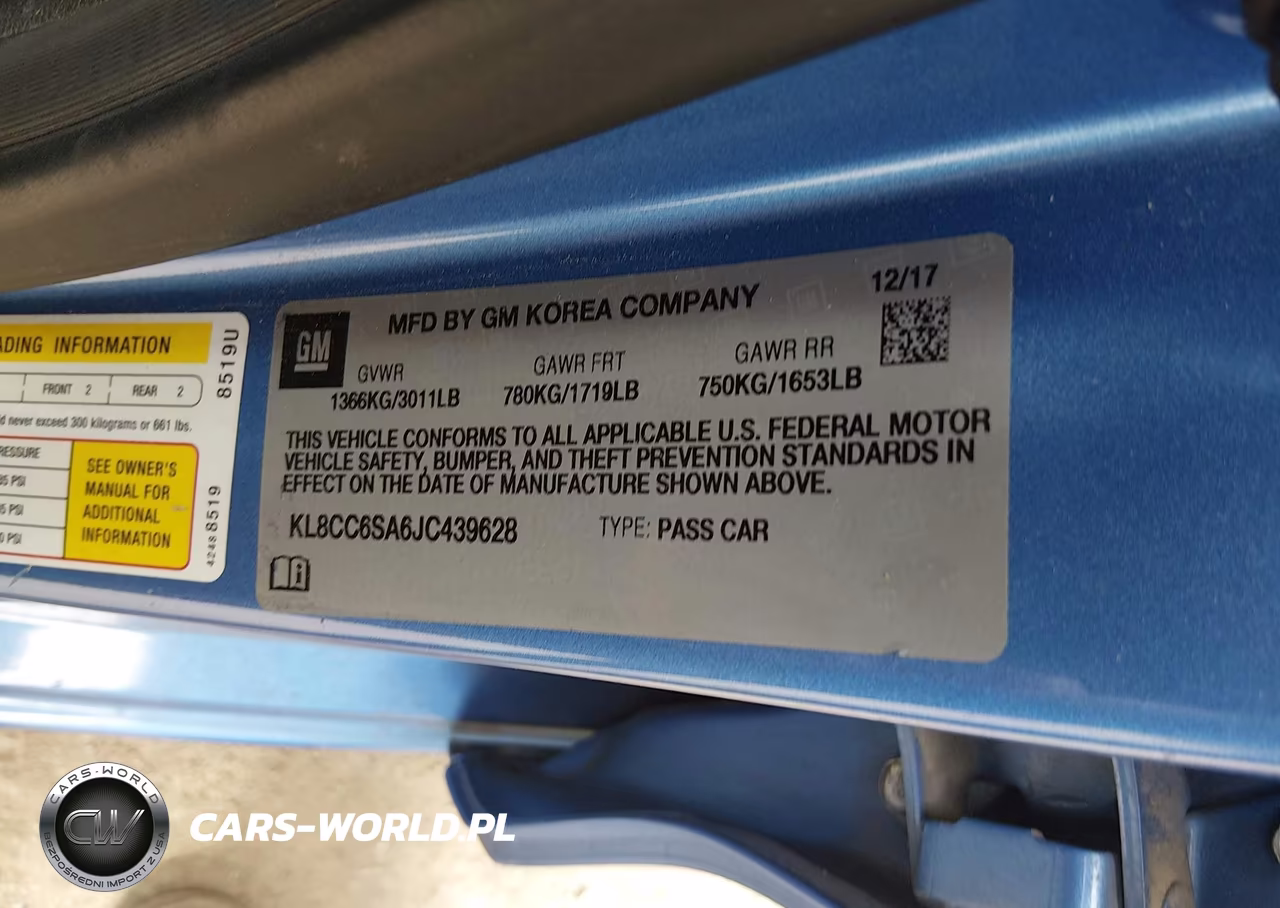 2018 Chevrolet Spark 1Lt Manual VIN:KL8CC6SA6JC439628 - 9