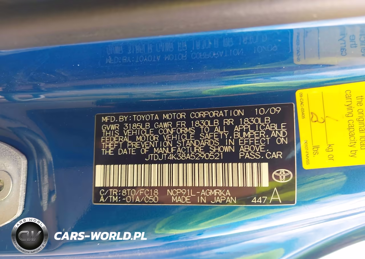 2010 Toyota Yaris VIN:JTDJT4K38A5290521 - 9