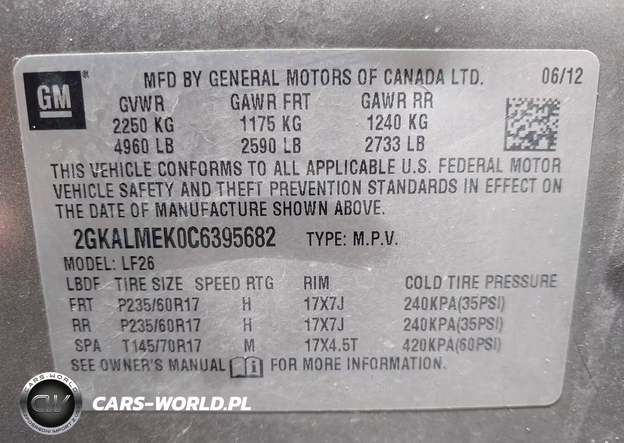 2012 GMC Terrain Sle-1 VIN:2GKALMEK0C6395682 - 9