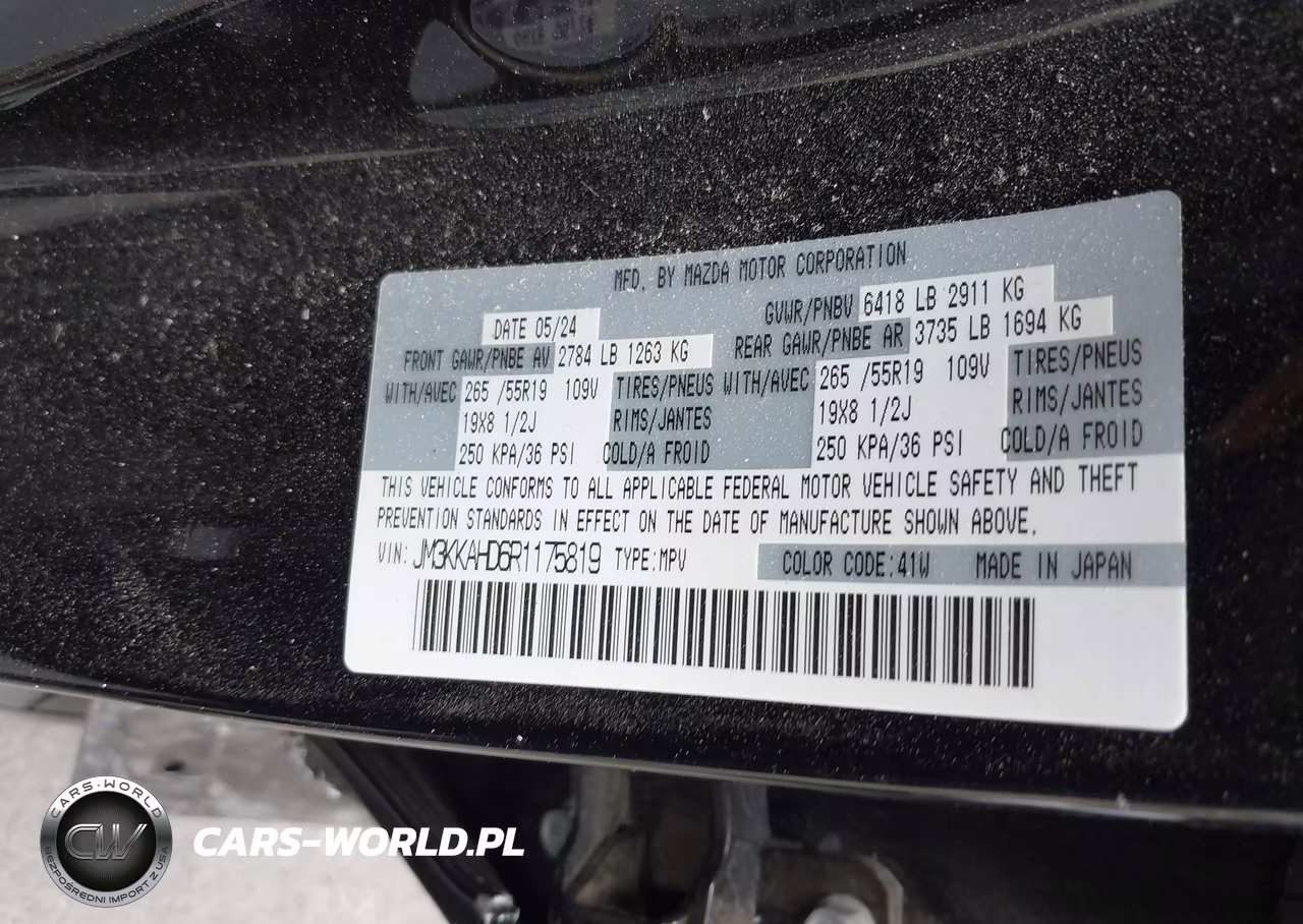 2024 Mazda Cx-90 3.3 Turbo Select VIN:JM3KKAHD6R1175819 - 9