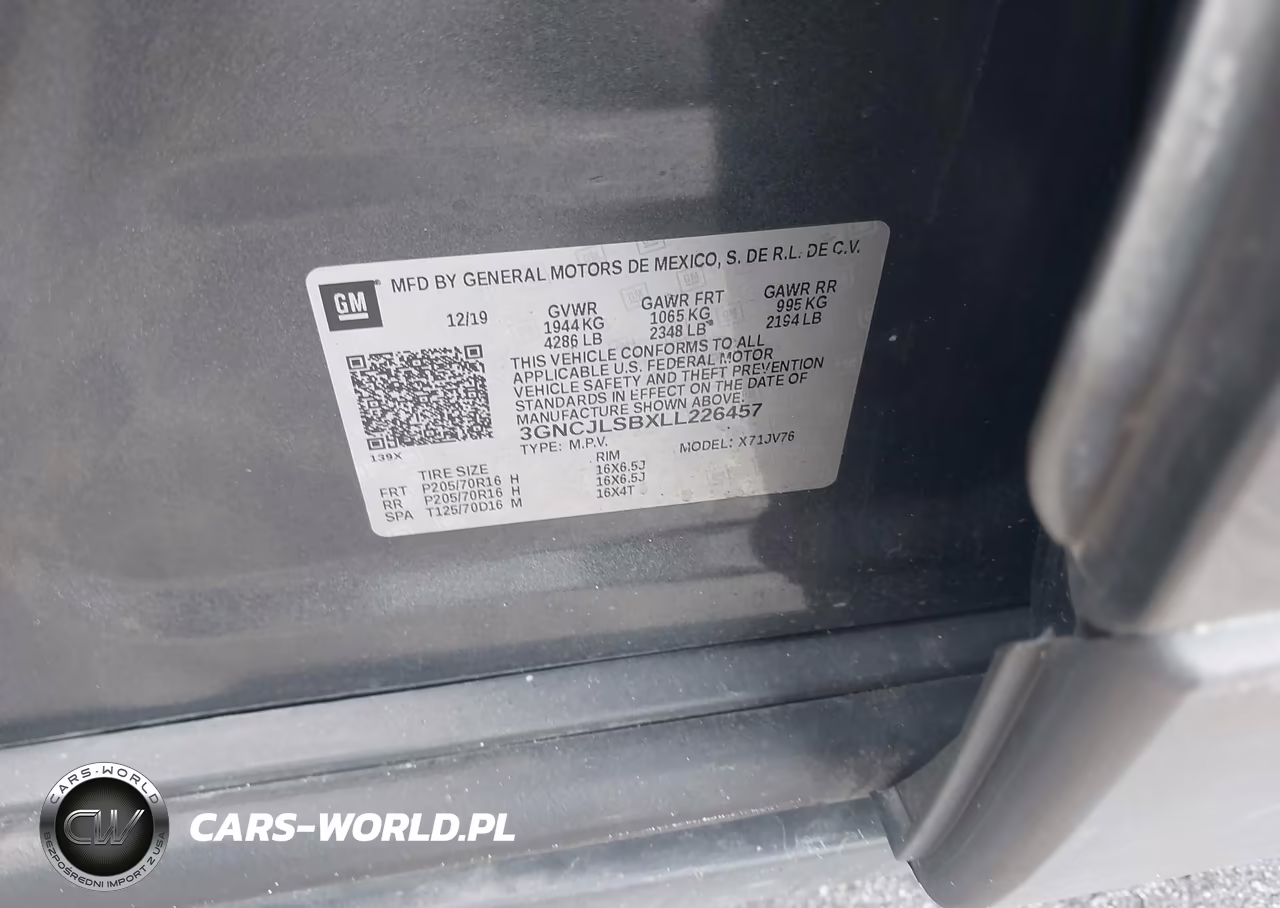 2020 Chevrolet Trax Fwd Lt VIN:3GNCJLSBXLL226457 - 9