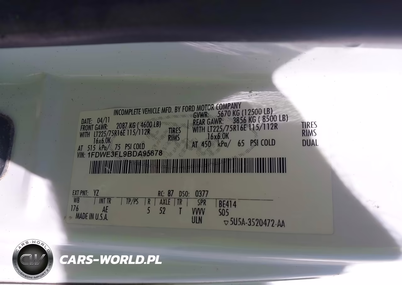 2011 Ford Econoline Commercial Cutaway VIN:1FDWE3FL9BDA95678 - 8