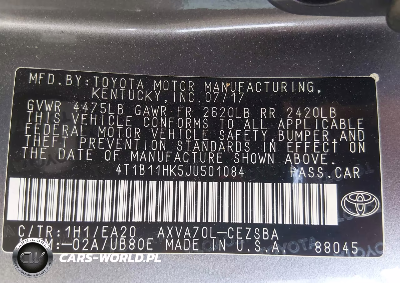 2018 Toyota Camry Se VIN:4T1B11HK5JU501084 - 9