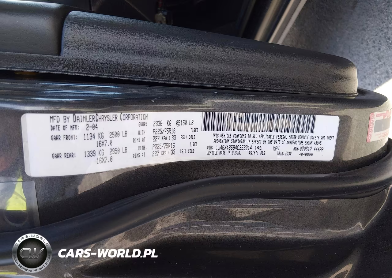 2004 Jeep Grand Cherokee Laredo VIN:1J4GX48S94C353214 - 9