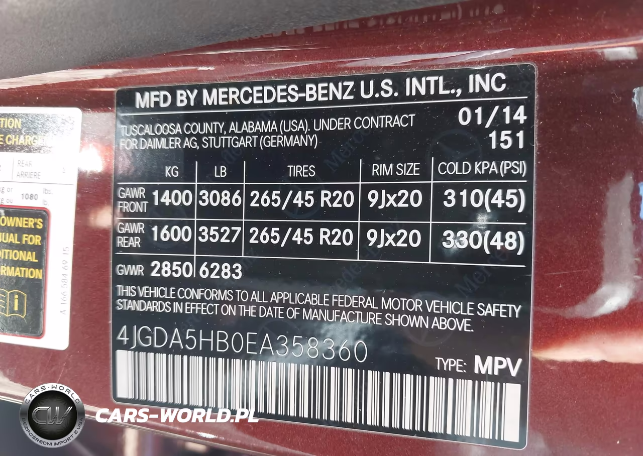 2014 Mercedes-Benz Ml 350 4Matic VIN:4JGDA5HB0EA358360 - 9