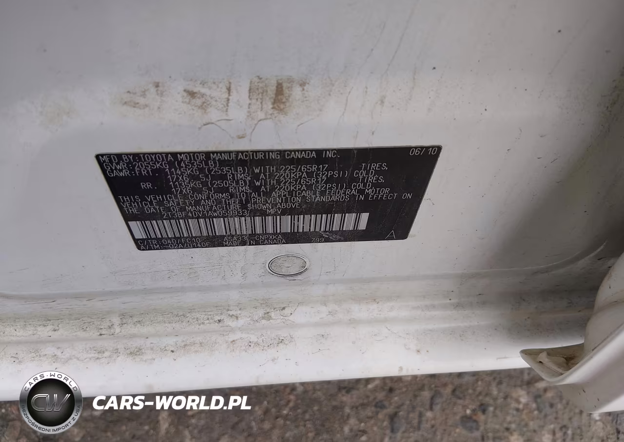 2010 Toyota Rav4 VIN:2T3BF4DV1AW059933 - 9