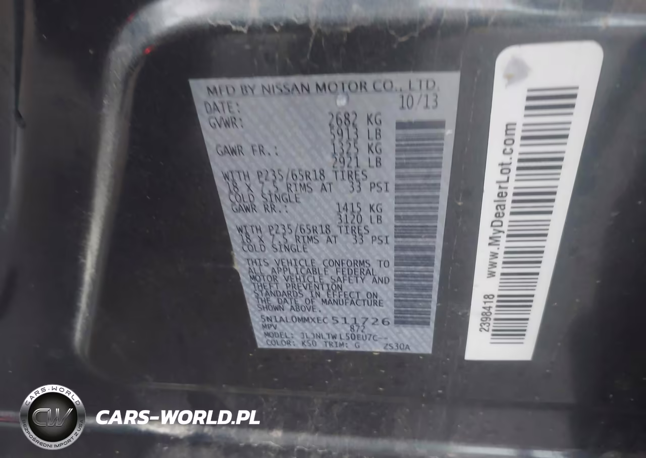 2014 Infiniti Qx60 VIN:5N1AL0MMXEC511726 - 9