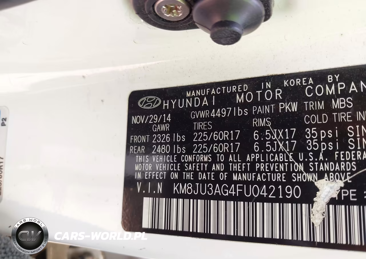 2015 Hyundai Tucson Se VIN:KM8JU3AG4FU042190 - 9