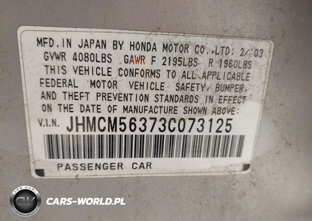 2003 Honda Accord Sdn Lx VIN:JHMCM56373C073125 - 9