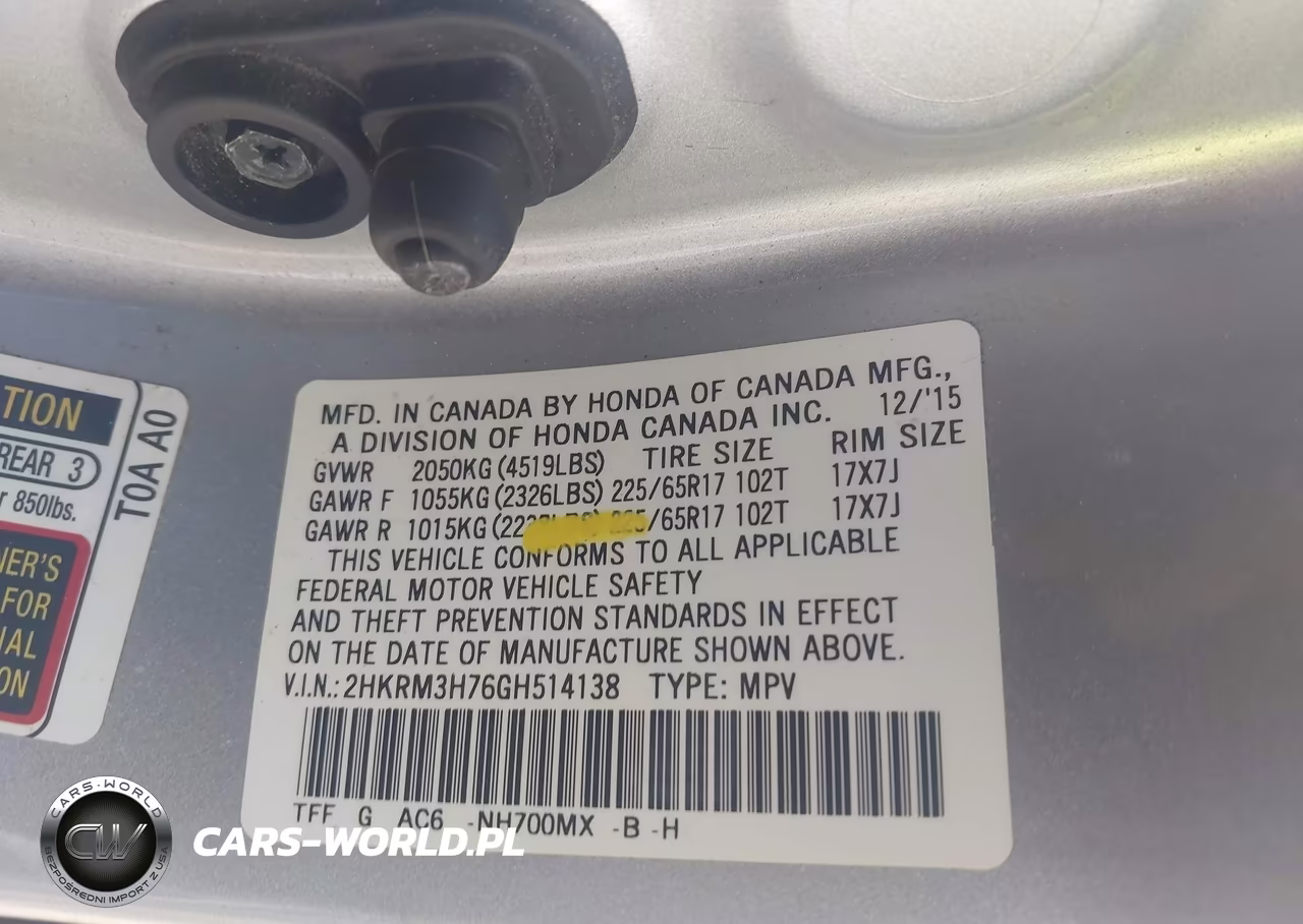 2016 Honda Cr-V Ex-L VIN:2HKRM3H76GH514138 - 9