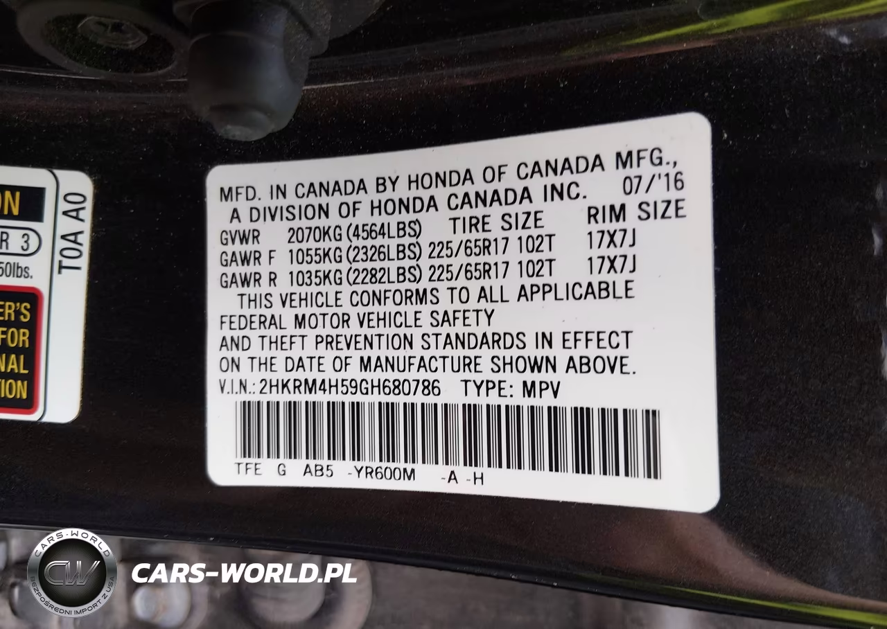 2016 Honda Cr-V Ex VIN:2HKRM4H59GH680786 - 9