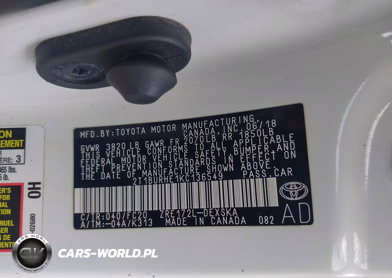 2019 Toyota Corolla Se VIN:2T1BURHE1KC136549 - 9