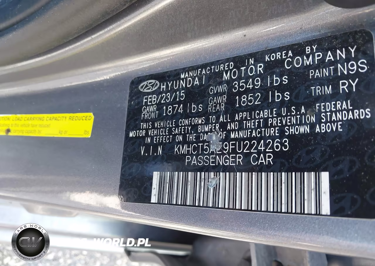 2015 Hyundai Accent Gs VIN:KMHCT5AE9FU224263 - 9