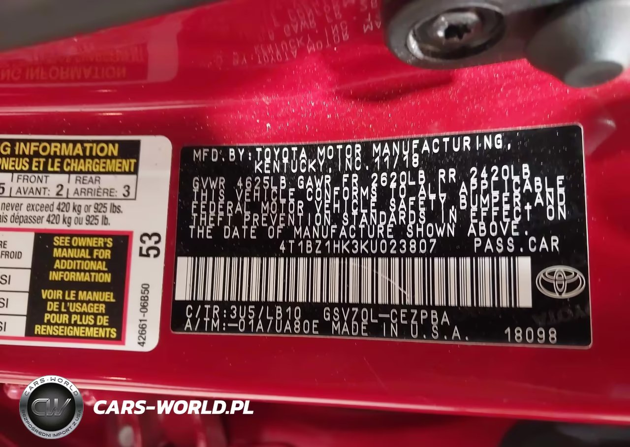 2019 Toyota Camry Xse V6 VIN:4T1BZ1HK3KU023807 - 9