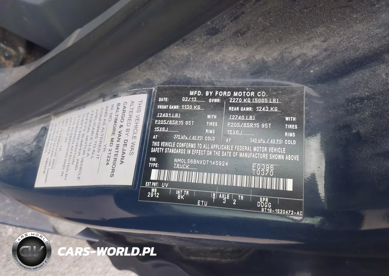 2013 Ford Transit Connect Xlt VIN:NM0LS6BNXDT145924 - 9