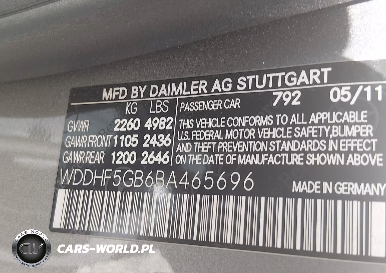 2011 Mercedes-Benz E 350 VIN:WDDHF5GB6BA465696 - 9