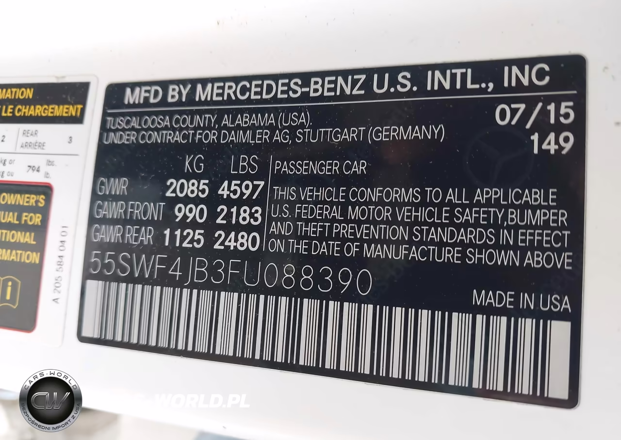 2015 Mercedes-Benz C 300 VIN:55SWF4JB3FU088390 - 9