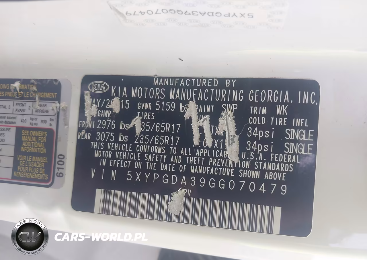 2016 Kia Sorento 2.4L Lx VIN:5XYPGDA39GG070479 - 9