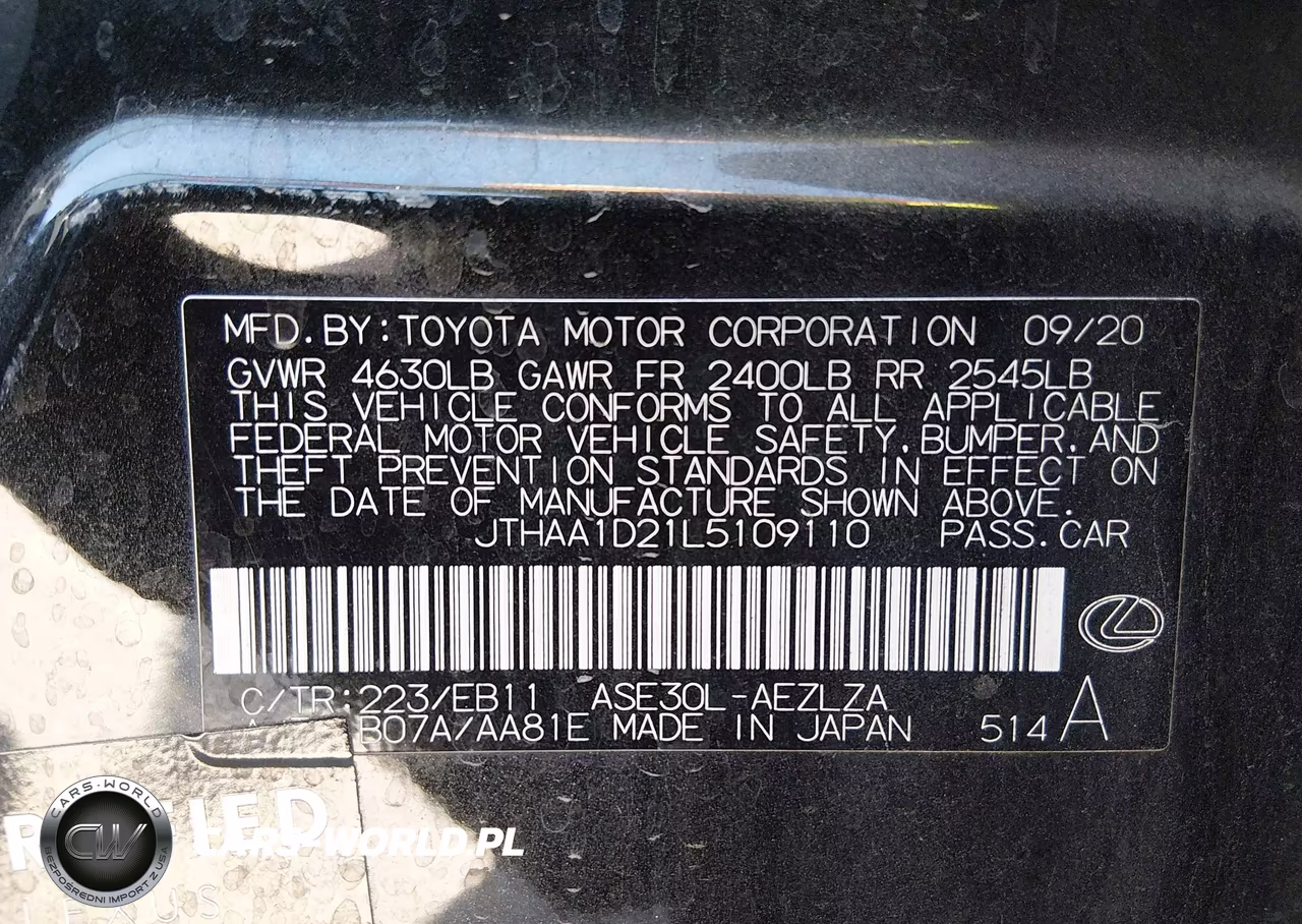 2020 Lexus Is 300 VIN:JTHAA1D21L5109110 - 9