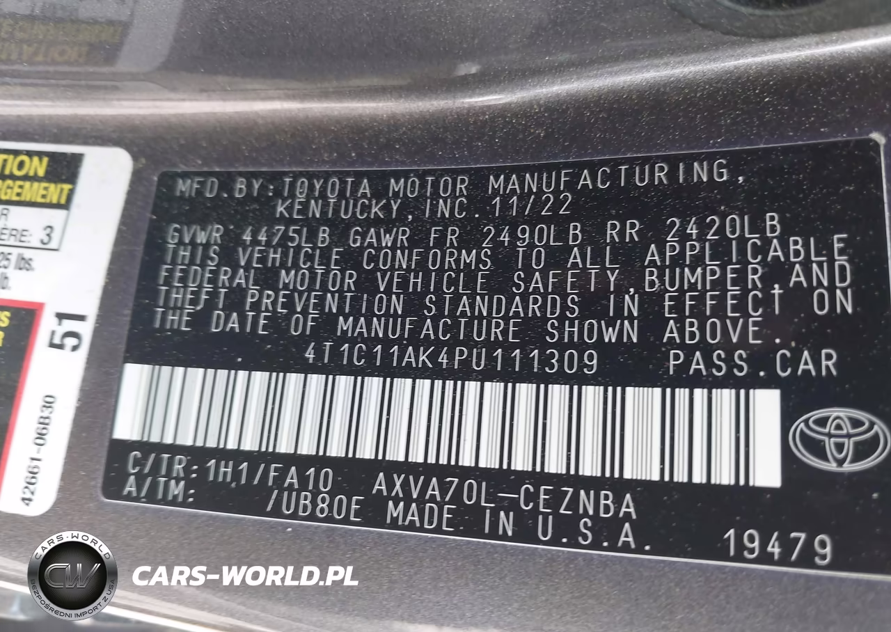 2023 Toyota Camry Le VIN:4T1C11AK4PU111309 - 9