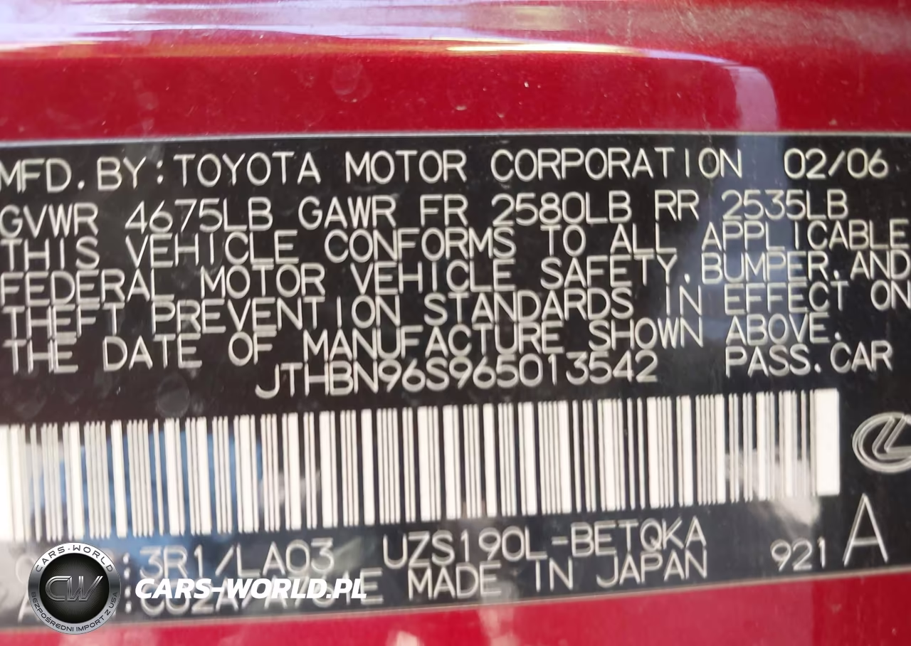 2006 Lexus Gs 430 VIN:JTHBN96S965013542 - 9