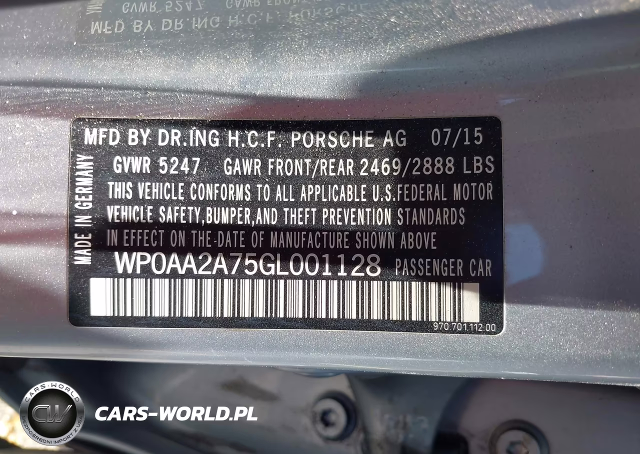 2016 Porsche Panamera 4 VIN:WP0AA2A75GL001128 - 9