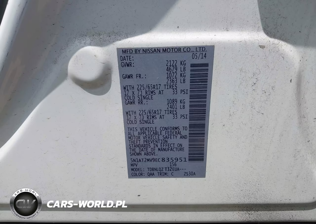 2014 Nissan Rogue Sv VIN:5N1AT2MV9EC835951 - 9