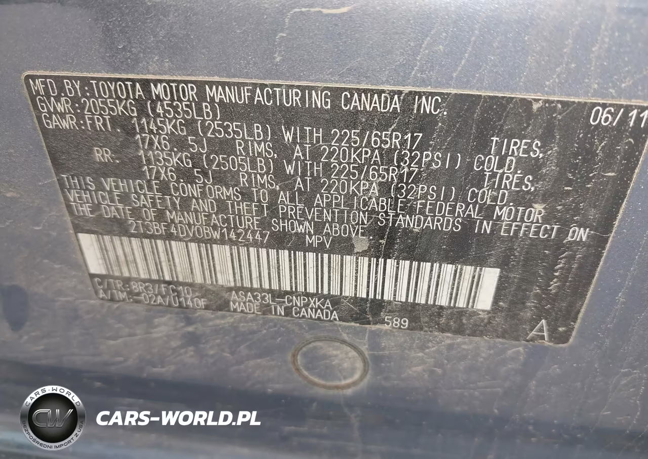 2011 Toyota Rav4 VIN:2T3BF4DV0BW142447 - 9