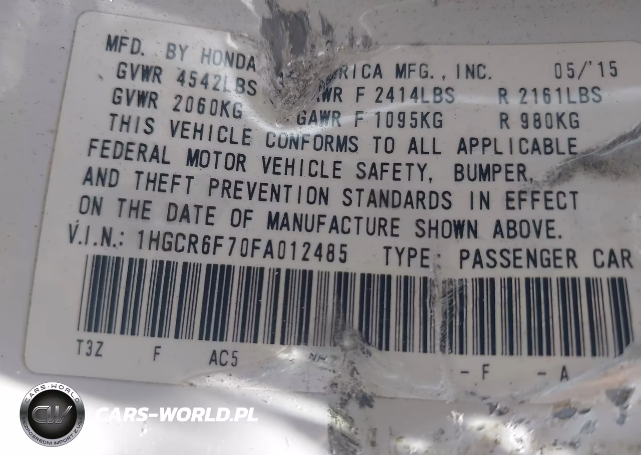 2015 Honda Accord Hybrid Touring VIN:1HGCR6F70FA012485 - 9