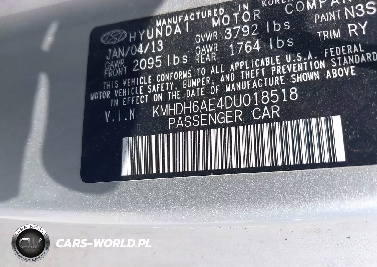 2013 Hyundai Elantra Gs VIN:KMHDH6AE4DU018518 - 9