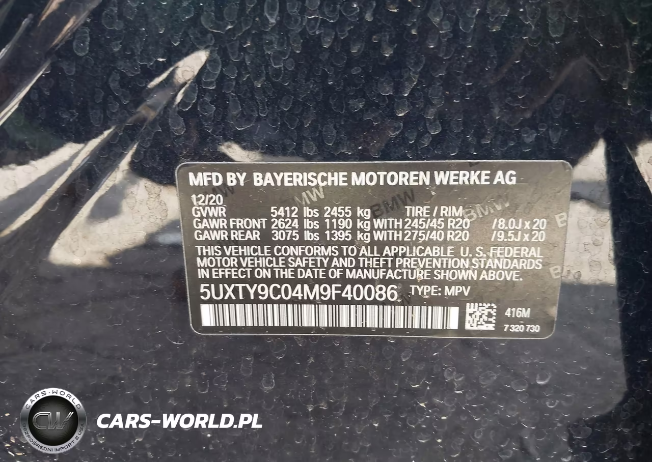 2021 BMW X3 M40I VIN:5UXTY9C04M9F40086 - 9