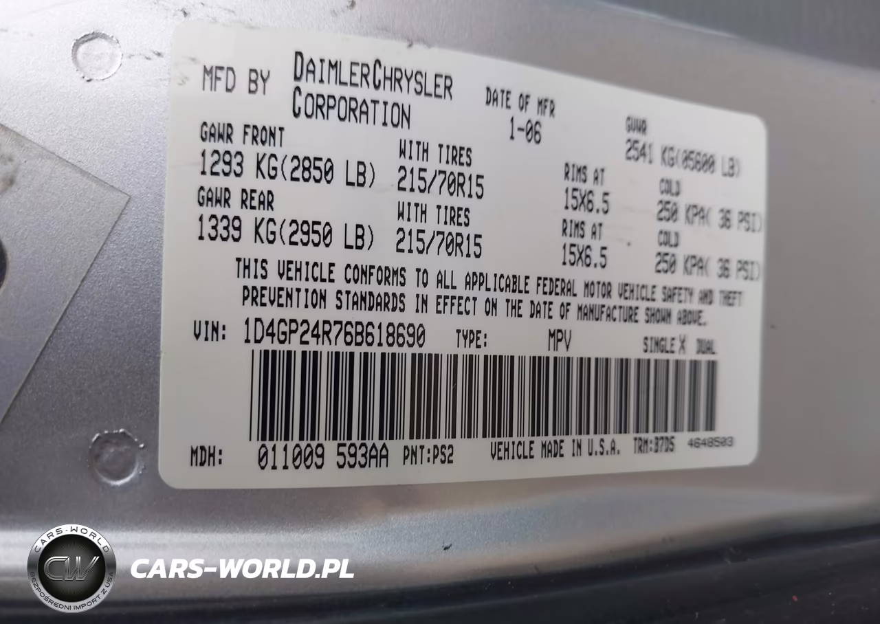 2006 Dodge Grand Caravan Se VIN:1D4GP24R76B618690 - 9