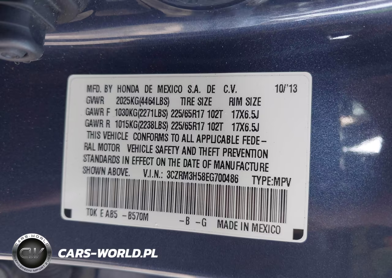 2014 Honda Cr-V Ex VIN:3CZRM3H58EG700486 - 9