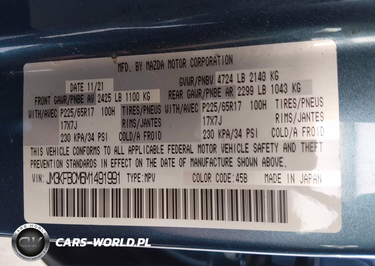 2021 Mazda Cx-5 Touring VIN:JM3KFBCM6M1491991 - 9