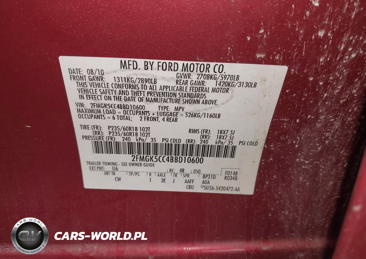 2011 Ford Flex Sel VIN:2FMGK5CC4BBD10600 - 9