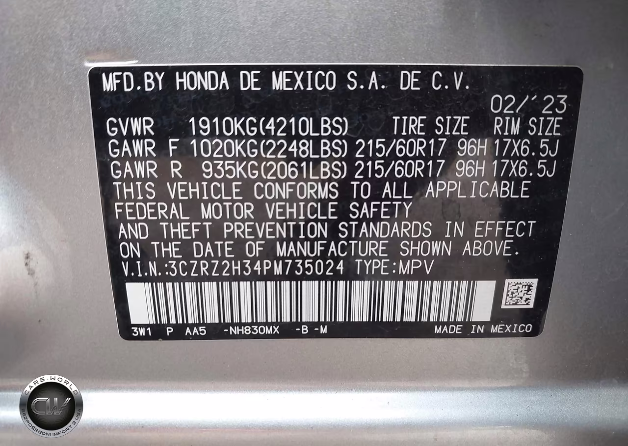 2023 Honda Hr-V Awd Lx VIN:3CZRZ2H34PM735024 - 9