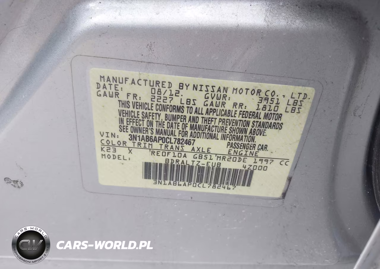 2012 Nissan Sentra 2.0 Sr VIN:3N1AB6AP0CL782467 - 9