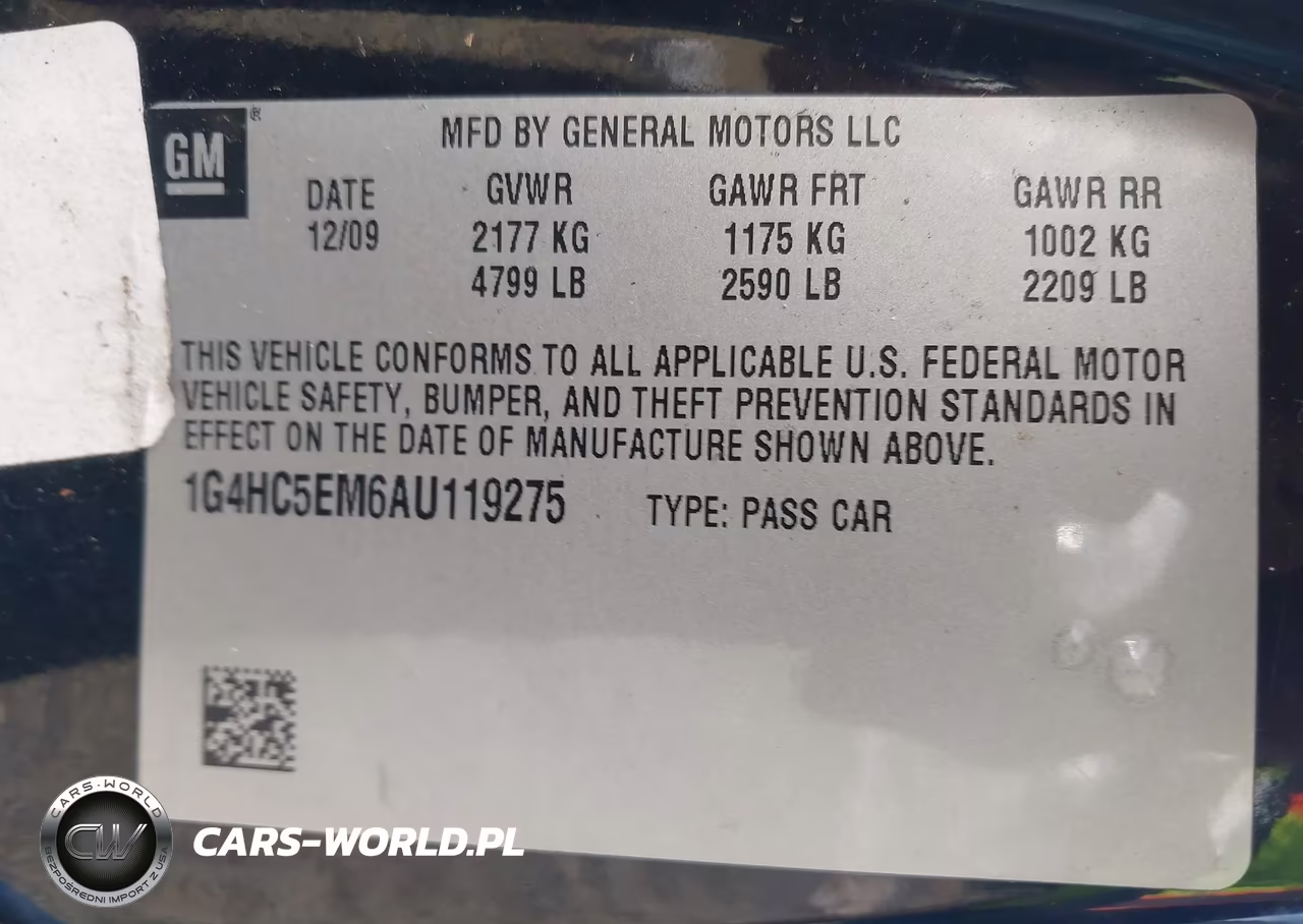 2010 Buick Lucerne Cxl VIN:1G4HC5EM6AU119275 - 9