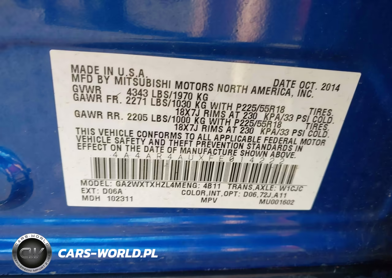 2015 Mitsubishi Outlander Sport Se VIN:4A4AR4AUXFE014222 - 9