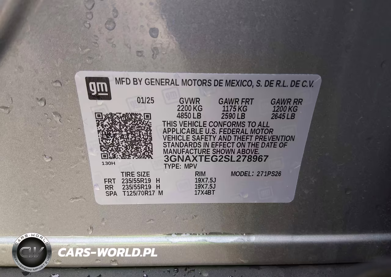 2025 Chevrolet Equinox Awd Rs VIN:3GNAXTEG2SL278967 - 9