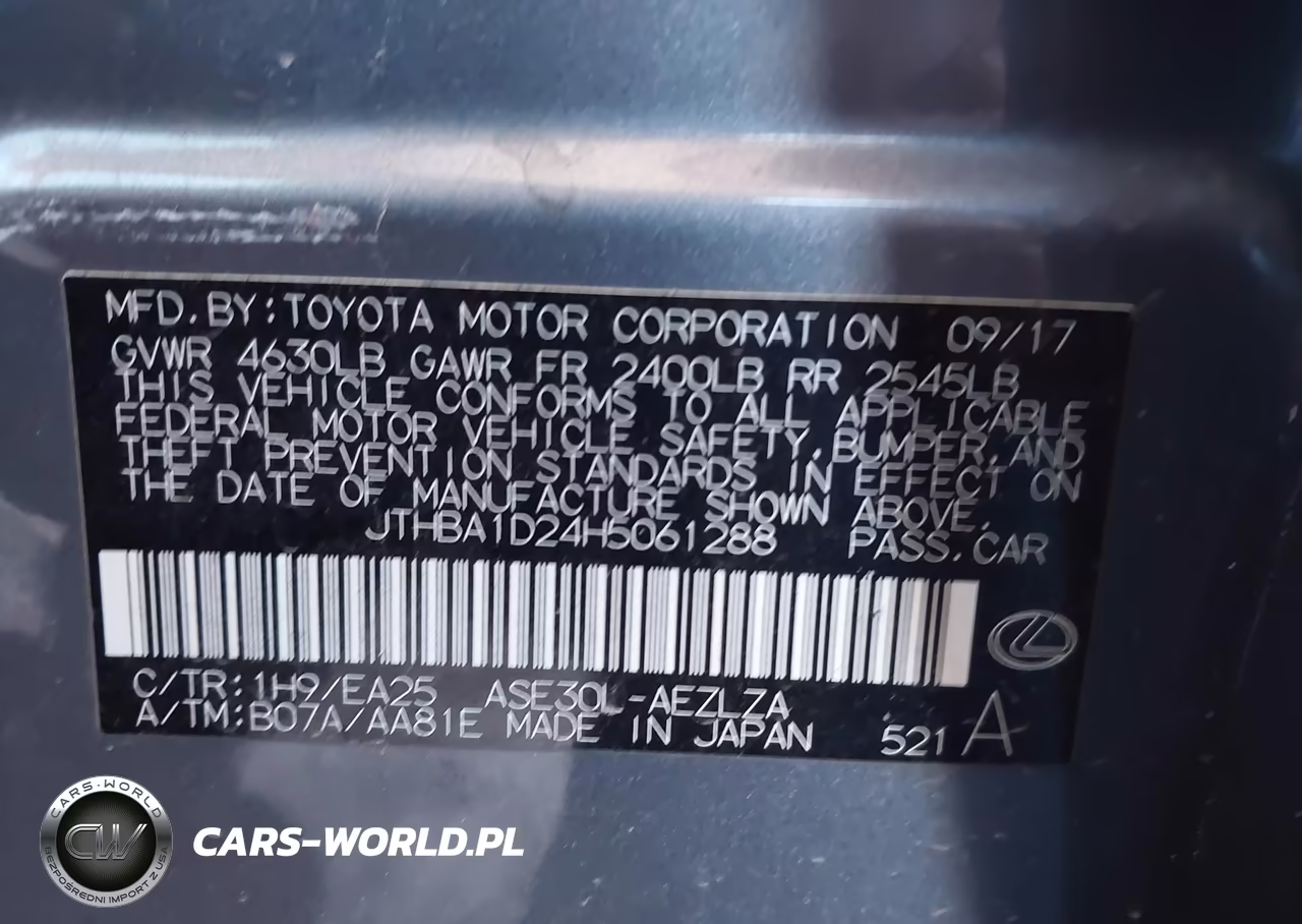 2017 Lexus Is 200T VIN:JTHBA1D24H5061288 - 9
