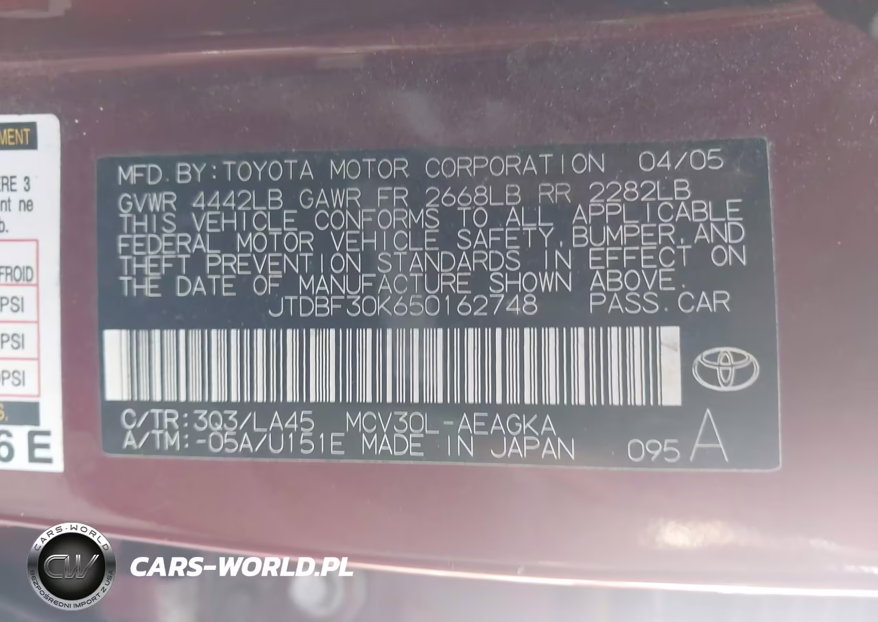2005 Toyota Camry Xle V6 VIN:JTDBF30K650162748 - 9