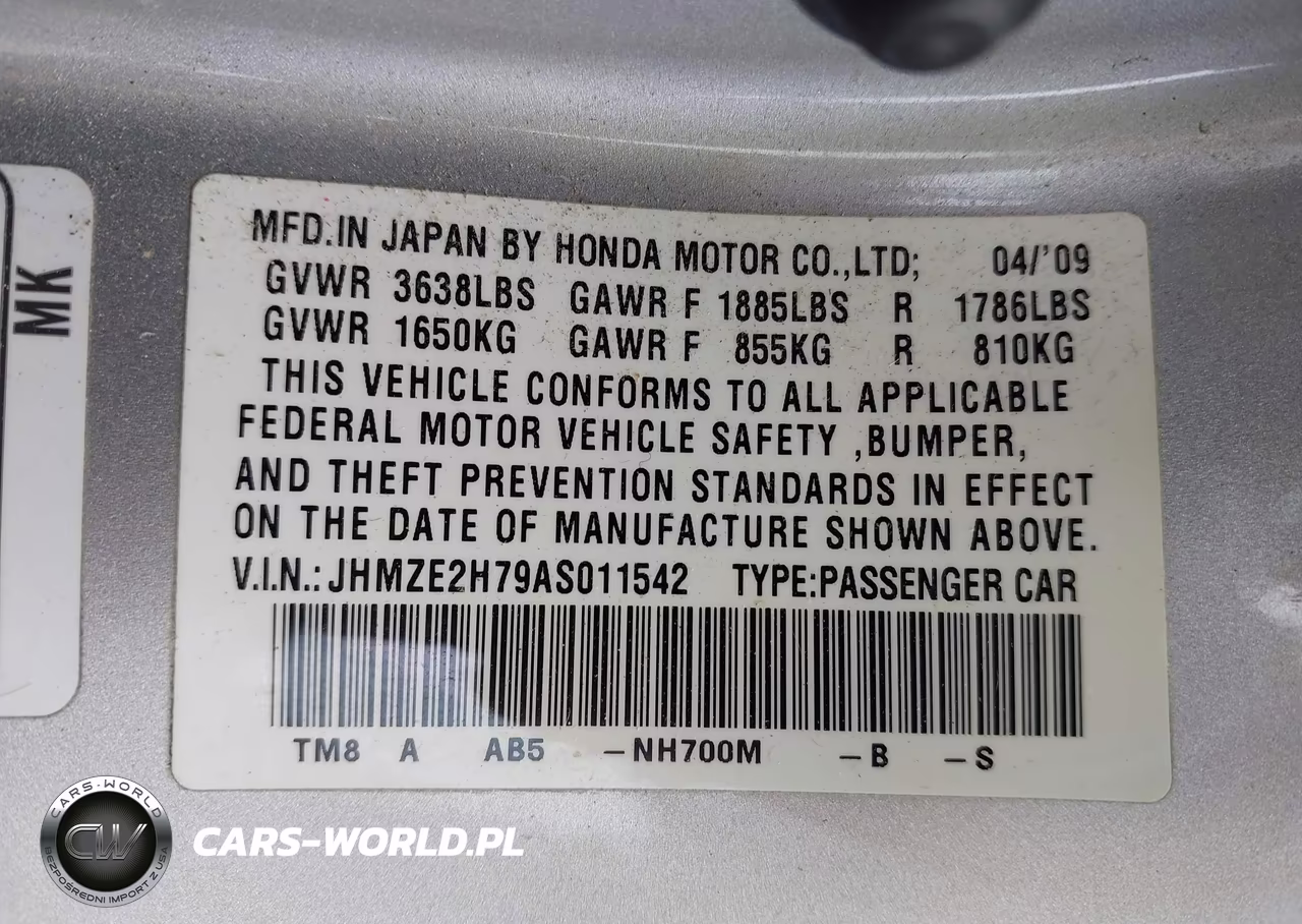 2010 Honda Insight Ex VIN:JHMZE2H79AS011542 - 9