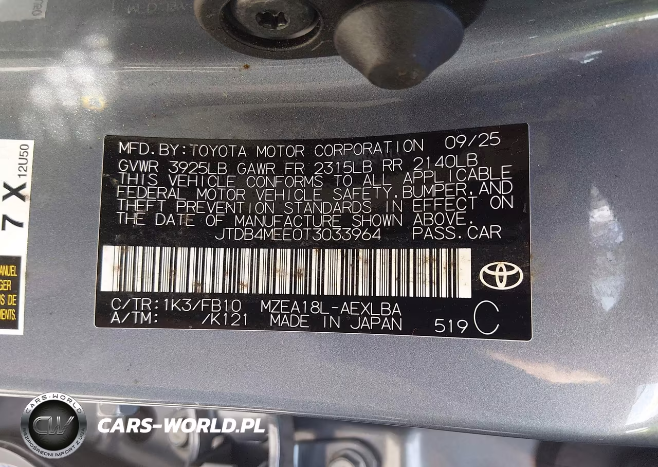 2026 Toyota Corolla Le VIN:JTDB4MEE0T3033964 - 9