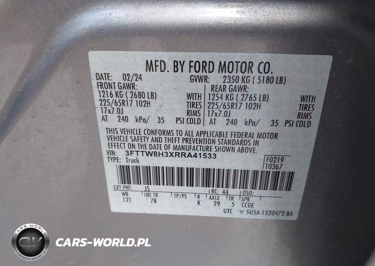 2024 Ford Maverick Xlt VIN:3FTTW8H3XRRA41533 - 9