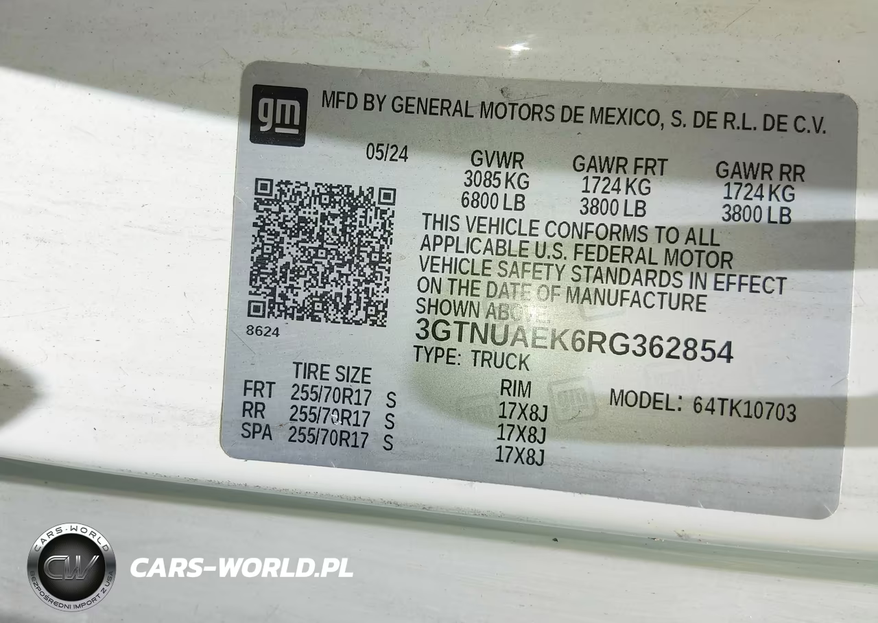 2024 GMC Sierra 1500 4Wd Standard Box Pro VIN:3GTNUAEK6RG362854 - 9