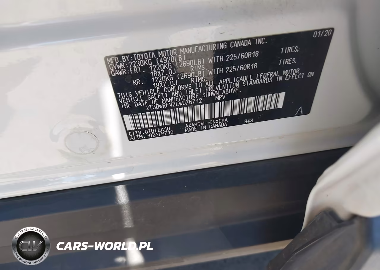 2020 Toyota Rav4 Hybrid Limited VIN:2T3DWRFV7LW076712 - 9