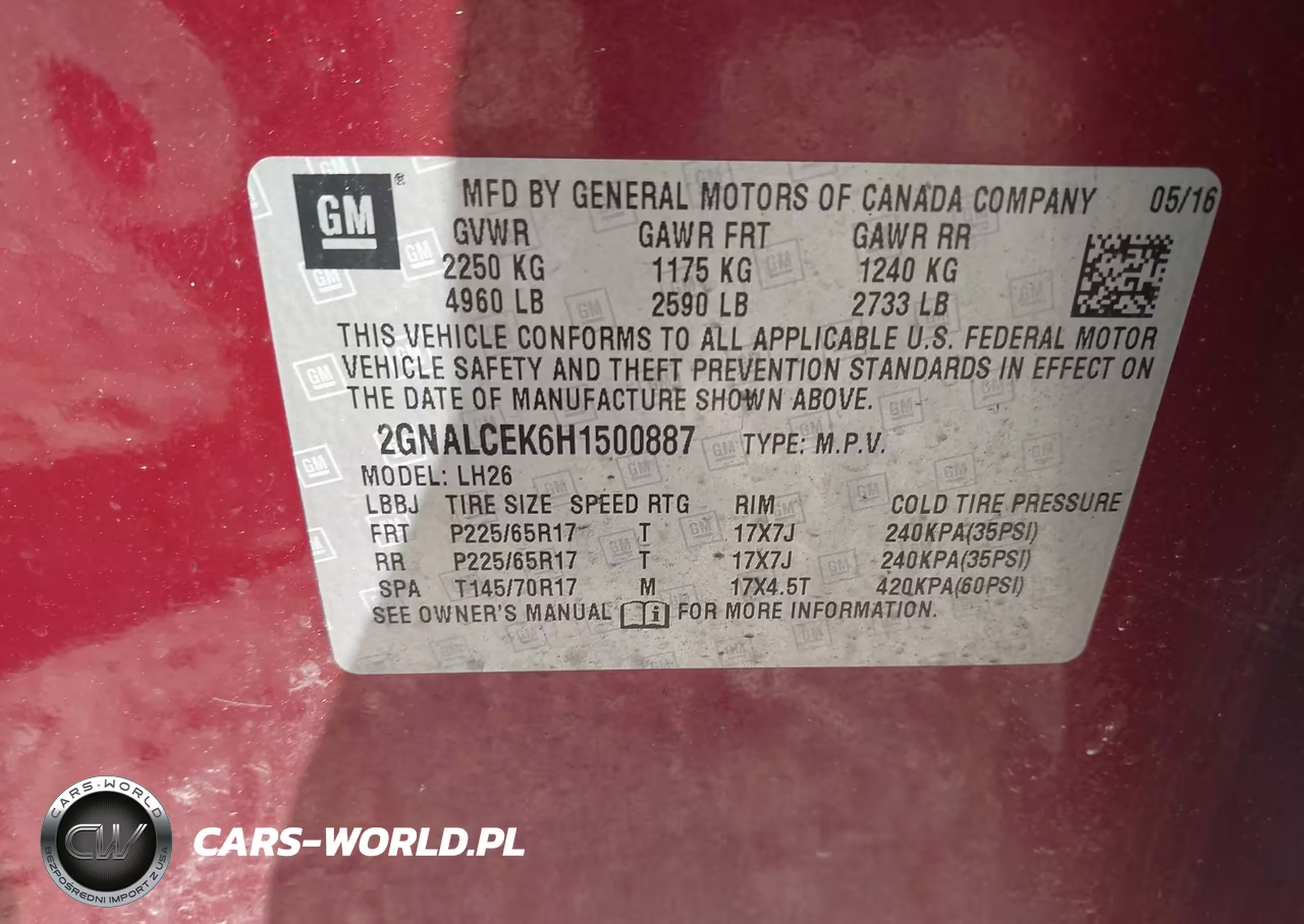 2017 Chevrolet Equinox Lt VIN:2GNALCEK6H1500887 - 9
