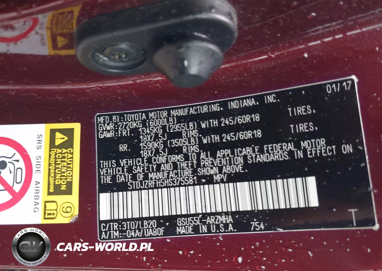 2017 Toyota Highlander Xle VIN:5TDJZRFH5HS375581 - 9